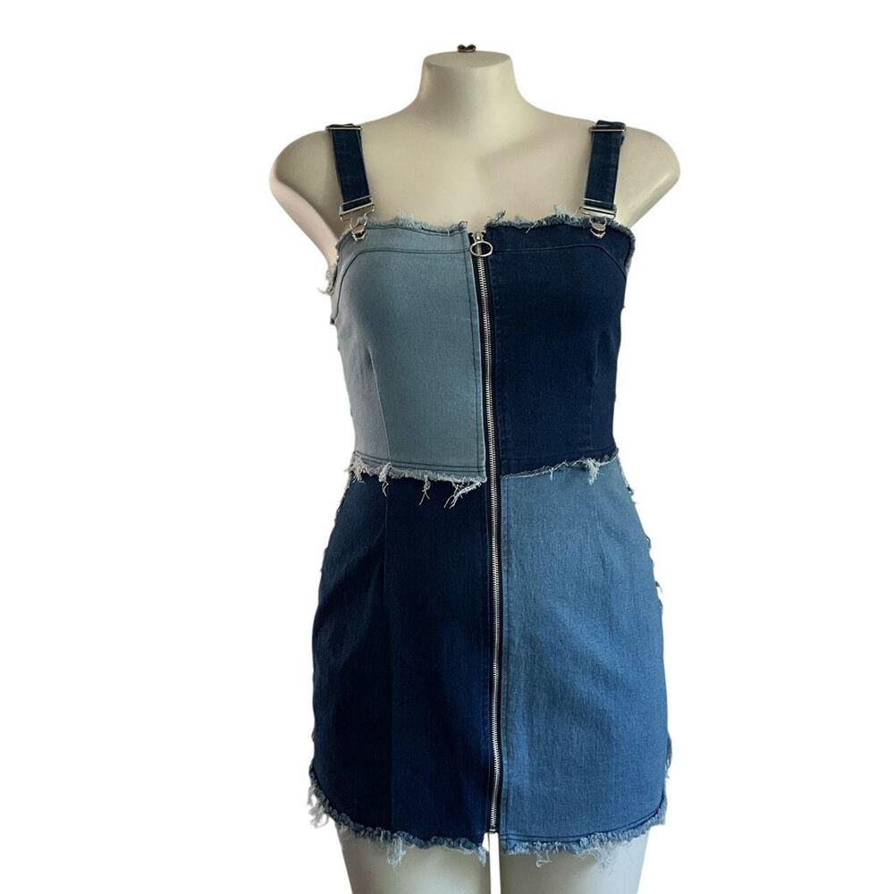 rue21 Light and Dark Denim Patchwork Dress: Modern